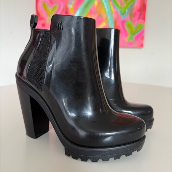 Melissa Glossy Heeled Rain Boots - Picture 4 of 7
